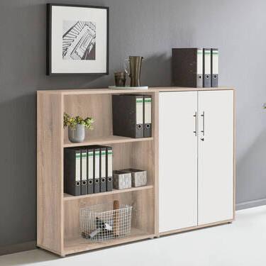 Office Edition B: 168,8 cm Sonoma Eiche/Weiß - Weiß/Sonoma Eiche, MODERN, Holzwerkstoff (168,8/113,6/33cm) - MID.YOU