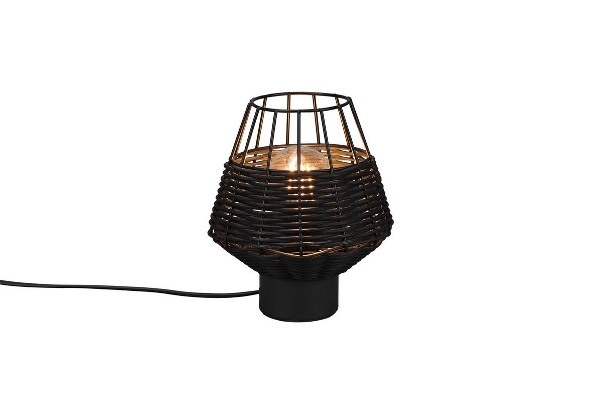 Tischlampe Borka dimmbar Schwarz - Schwarz, ROMANTIK / LANDHAUS, Holz/Metall (17,5/20cm)