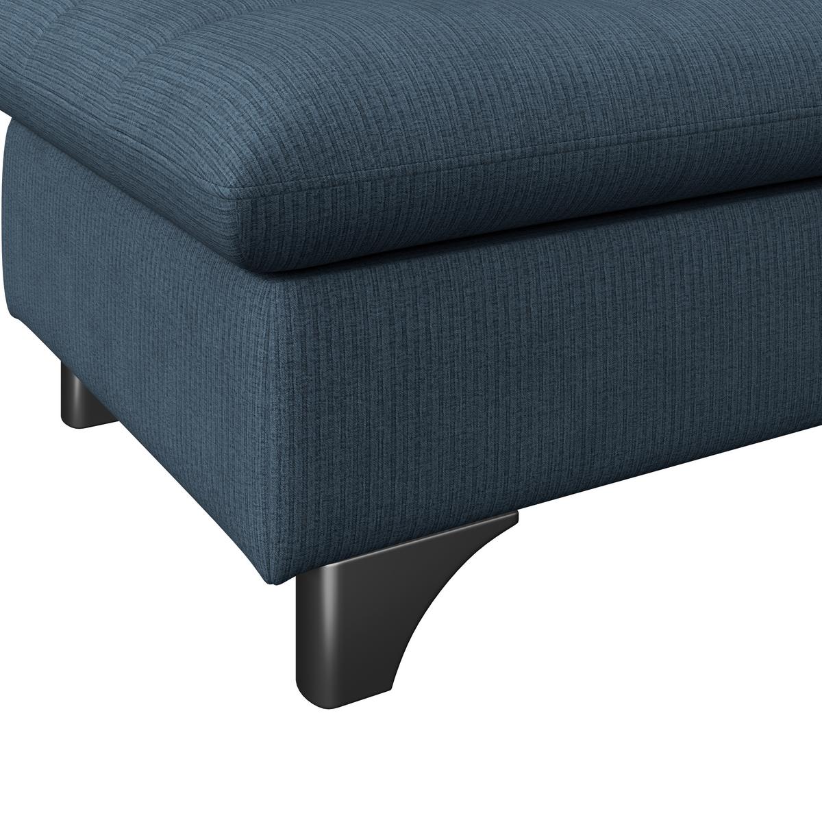 Hocker Gemini Dunkelblau, B: 108cm - Chromfarben/Dunkelblau, KONVENTIONELL, Textil (108/46/108cm)