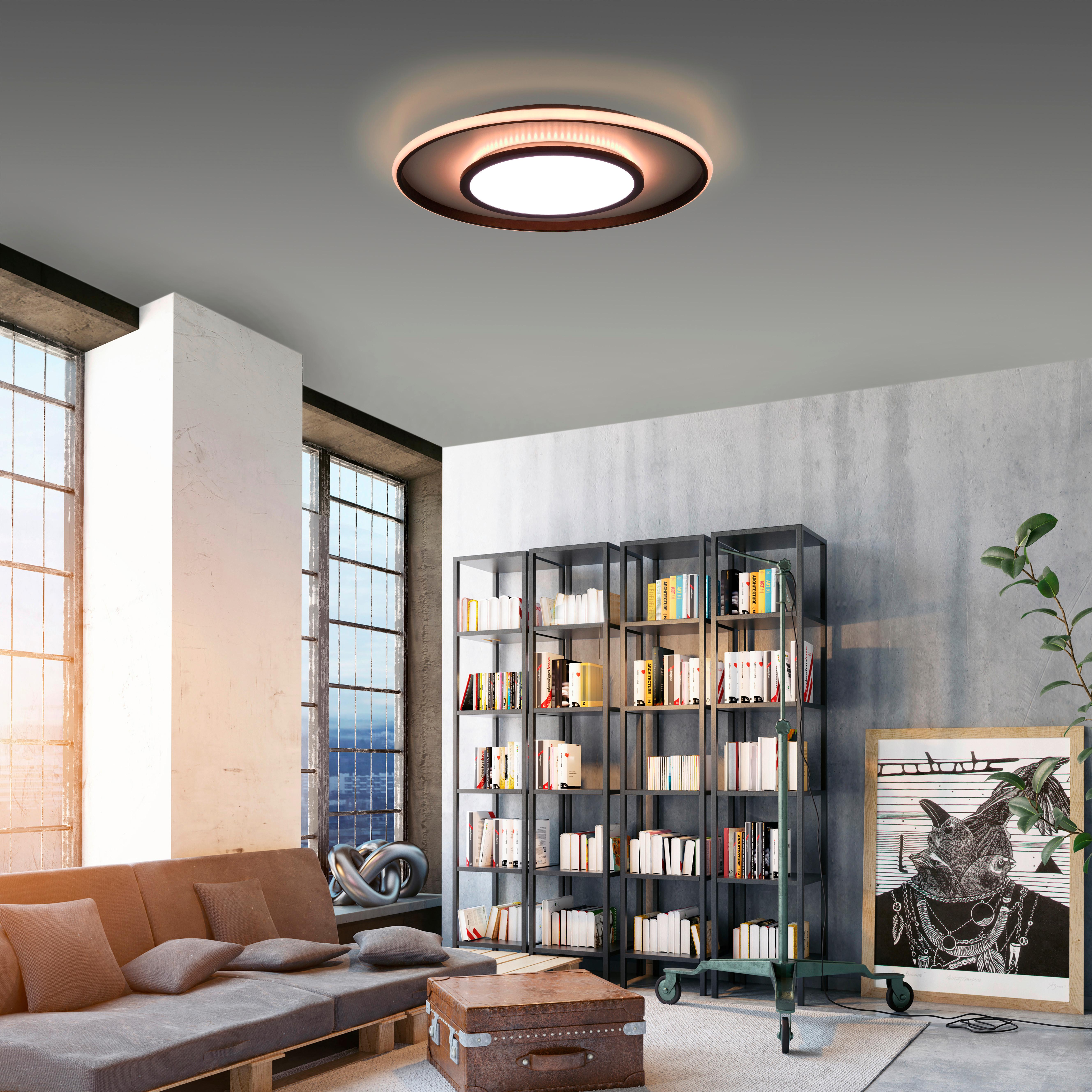 LED-Deckenleuchte Arenda Ø 60 cm dimmbar mit Farbwechsler - Schwarz, Design, Kunststoff/Metall (60/10cm)