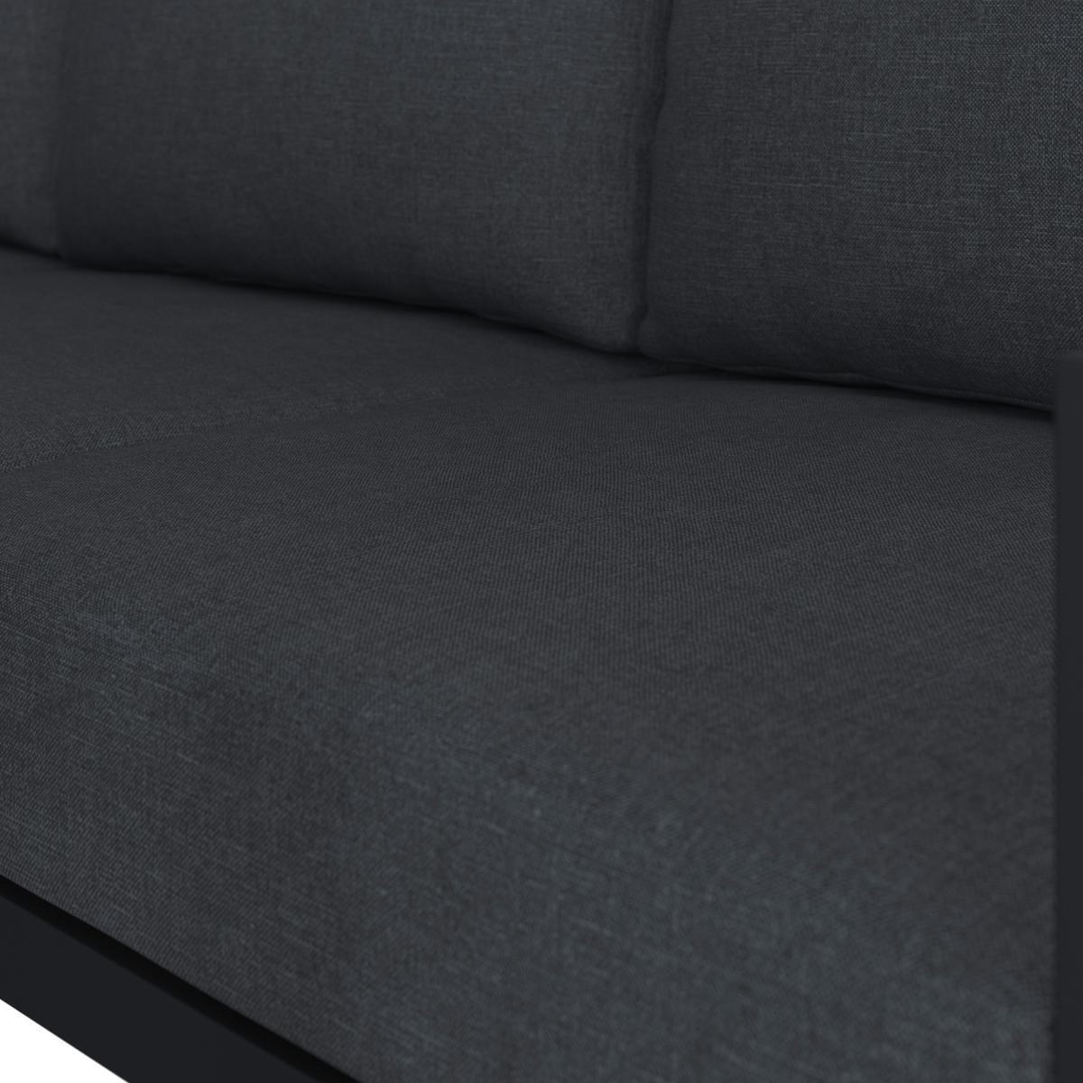 Loungegarnitur 4-tlg Bologna Metall/textil/glas Mit Kissen - Anthrazit/Grau, MODERN, Glas/Textil - Beldano