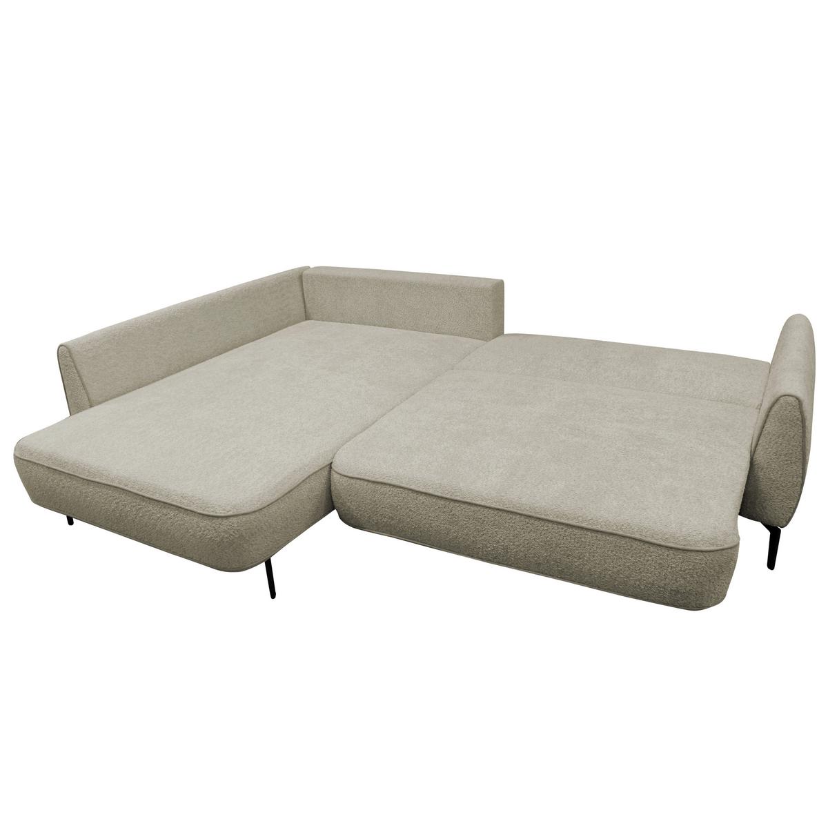Ecksofa Abriamo Creme 204x273 cm - Creme/Schwarz, Design, Textil (204/273cm) - MID.YOU