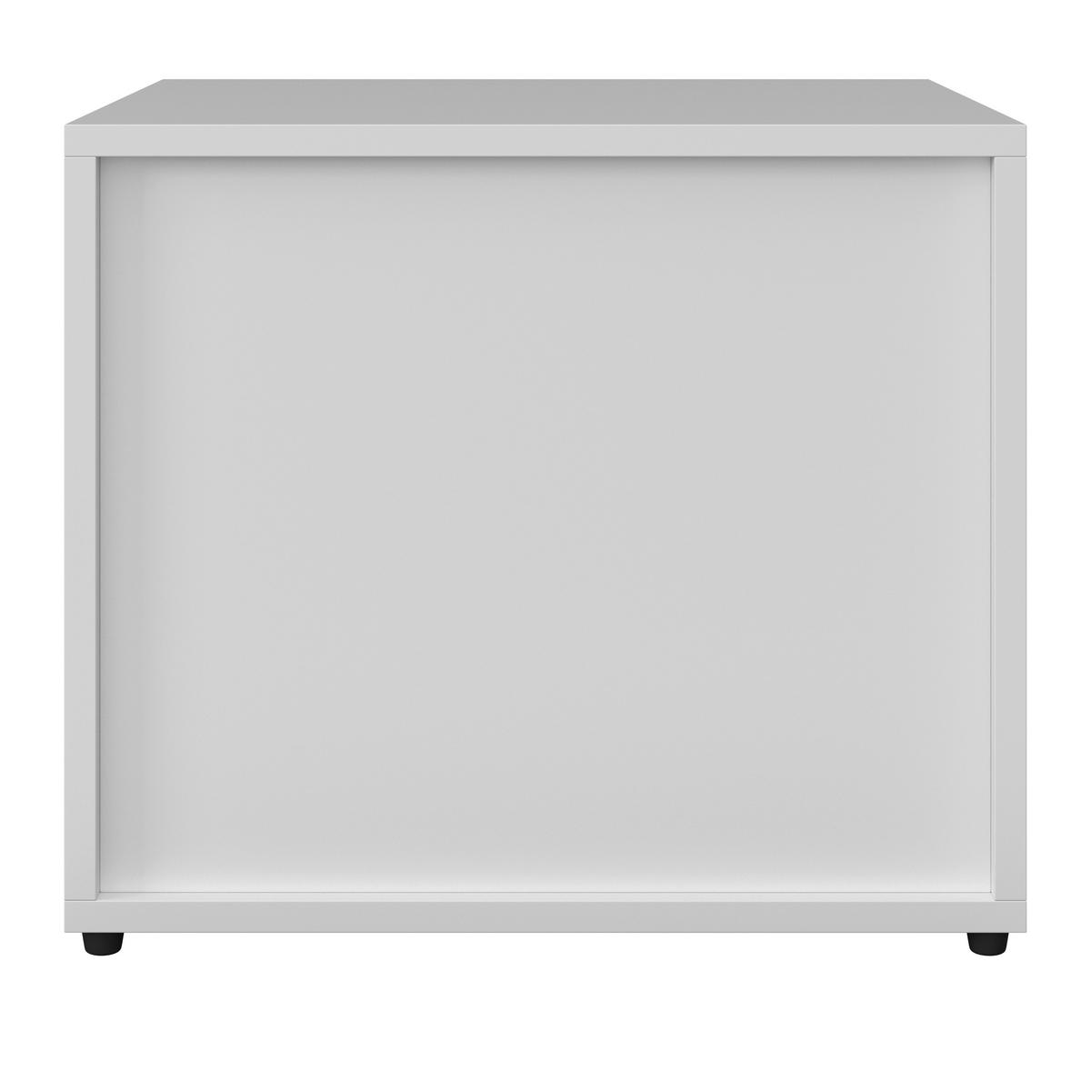 Noční stolek MICK - bílá/černá, Moderní, kompozitní dřevo/plast (46/40/40cm) - Modern Living