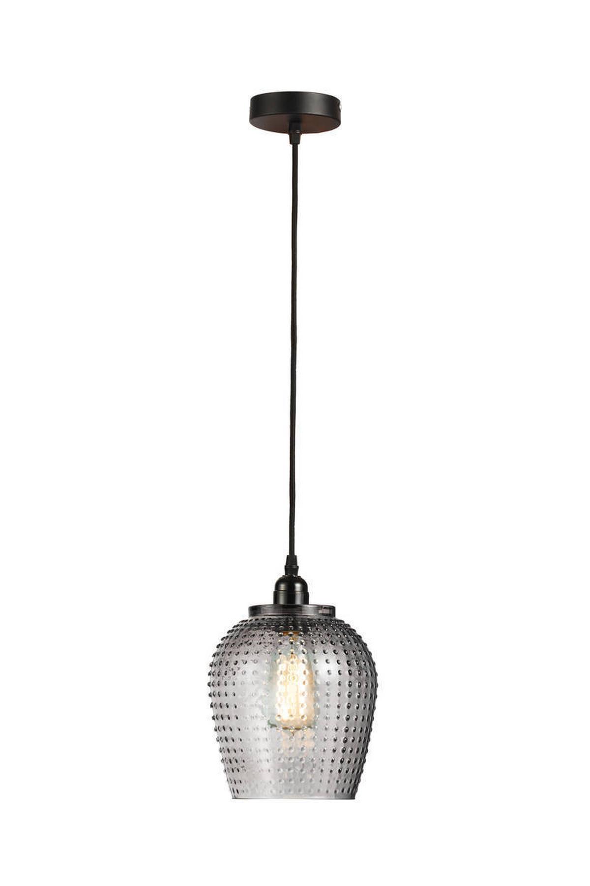 Hängeleuchte Riva H: 27 Cm 1-Flammig - Grau, Trend, Glas (18/27/18cm) - Kayoom