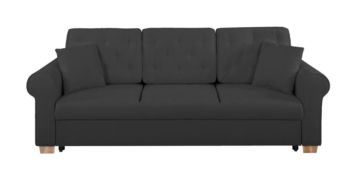 Schlafsofa Arles, Anthrazit 99 B: 240 Cm - Anthrazit/Buchefarben, Design, Textil (240/94/98cm) - MID.YOU