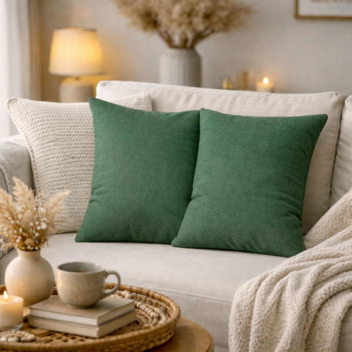 Kissenhüllen-set Elmer - Grün, Basics, Textil (50/50cm)