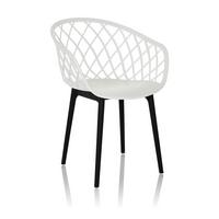 BESUCHERSTUHL Begio Weiß B: 57cm - Schwarz/Weiß, MODERN, Kunststoff (57/76/53cm) - MID.YOU