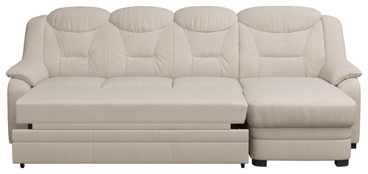 Rohová sedačka MARCUS, pravá, béžová žinylka - černá/béžová, Basics, textil/plast (257/162cm) - MID.YOU