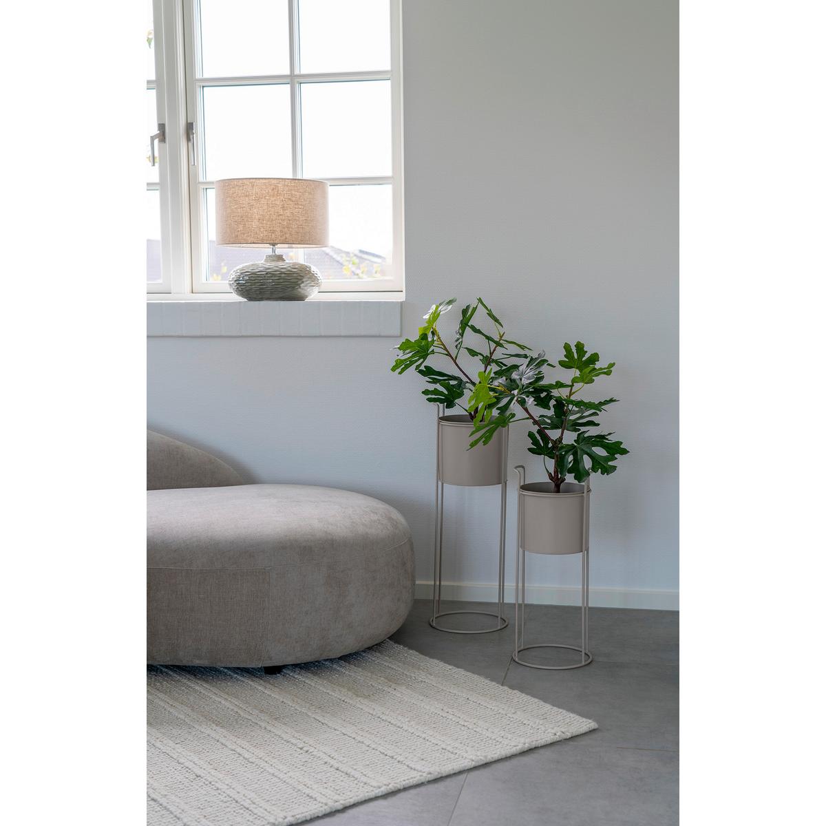 Tischleuchte Oldham Table Lamp - Beige/Silberfarben, Basics, Keramik/Textil (36/44cm)