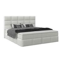 Polsterbett Alba Boucle Hellgrau, 160x200 cm - Hellgrau/Schwarz, Trend, Textil (160/200cm)