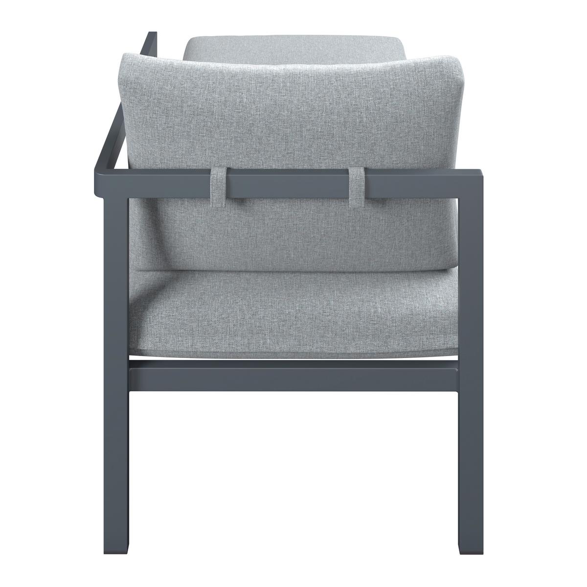 Loungegarnitur Basel - Dunkelgrau/Naturfarben, MODERN, Kunststoff/Textil - Beldano