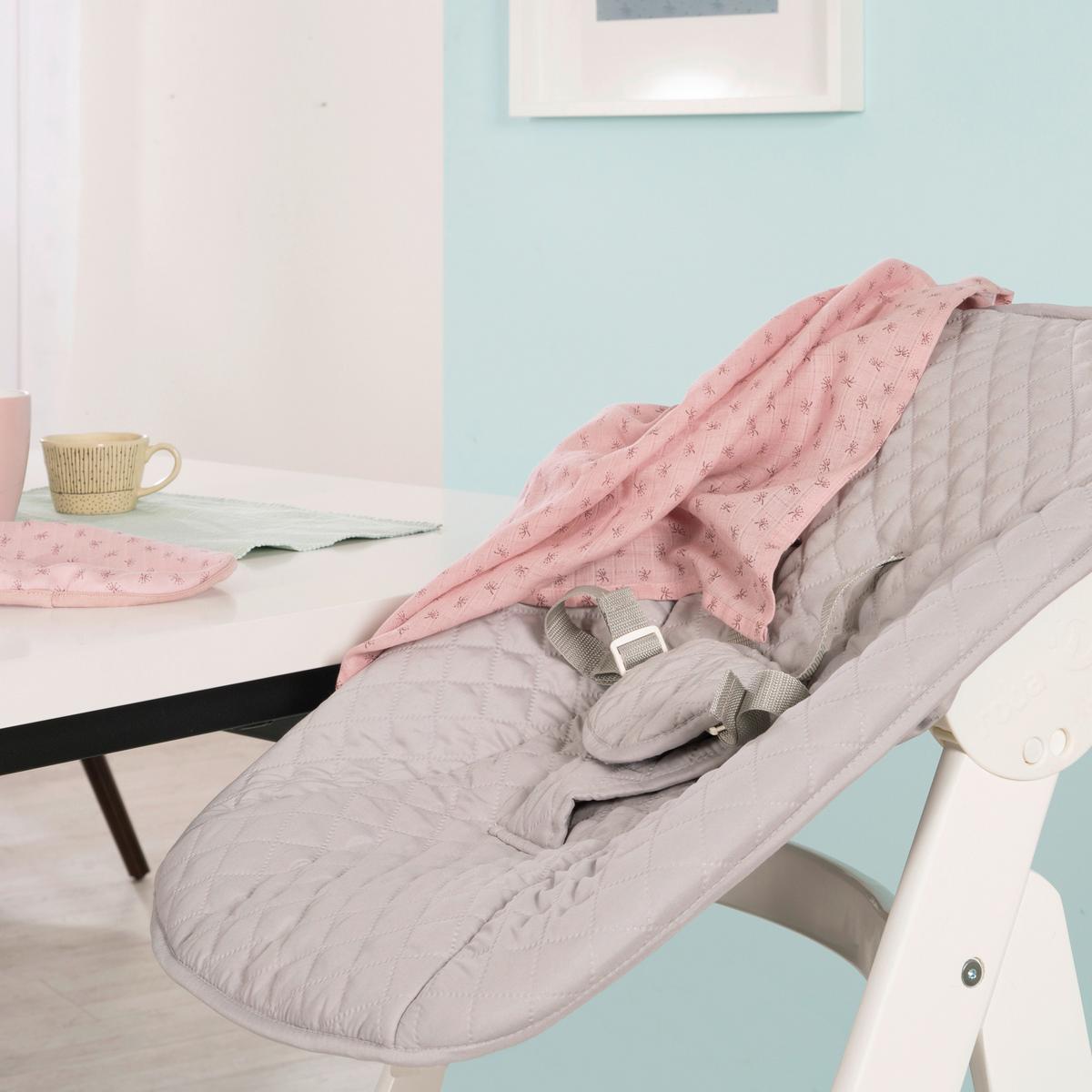 Hochstuhl Weiß/grau Mit Sitz/liegefunktion - Silberfarben/Weiß, Basics, Holzwerkstoff/Textil (52/94/66,5cm) - Roba