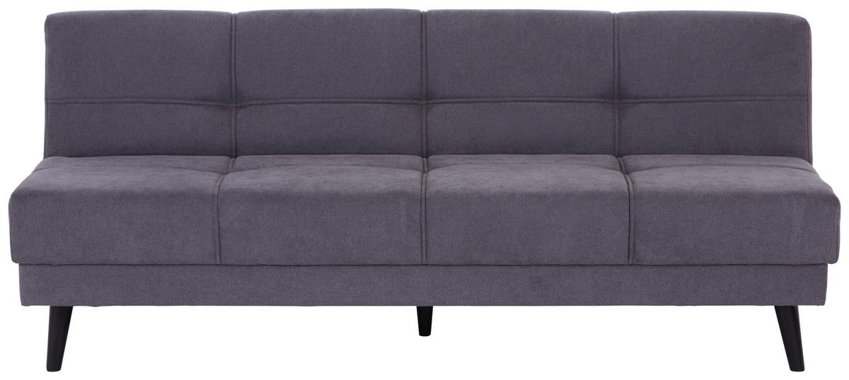 3-Sitzer-Sofa + Schlaffunktion Muffin Anthrazit, Beine Massiv - Anthrazit/Schwarz, MODERN, Textil (192/80/100cm)