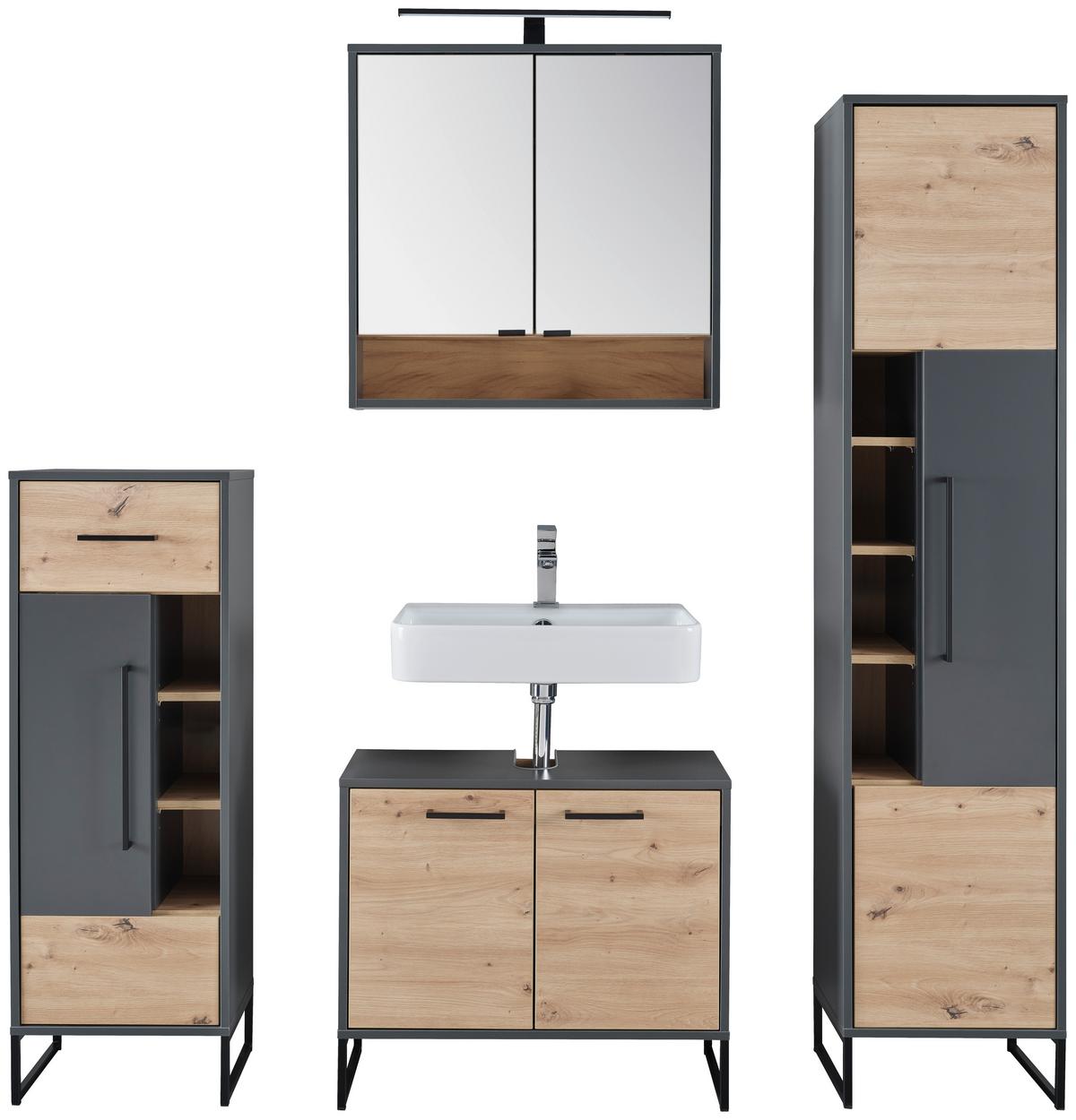 Waschbeckenunterschrank Fabio Stehend & Hängend Montierbar - MODERN, Holzwerkstoff (70/47/33cm)
