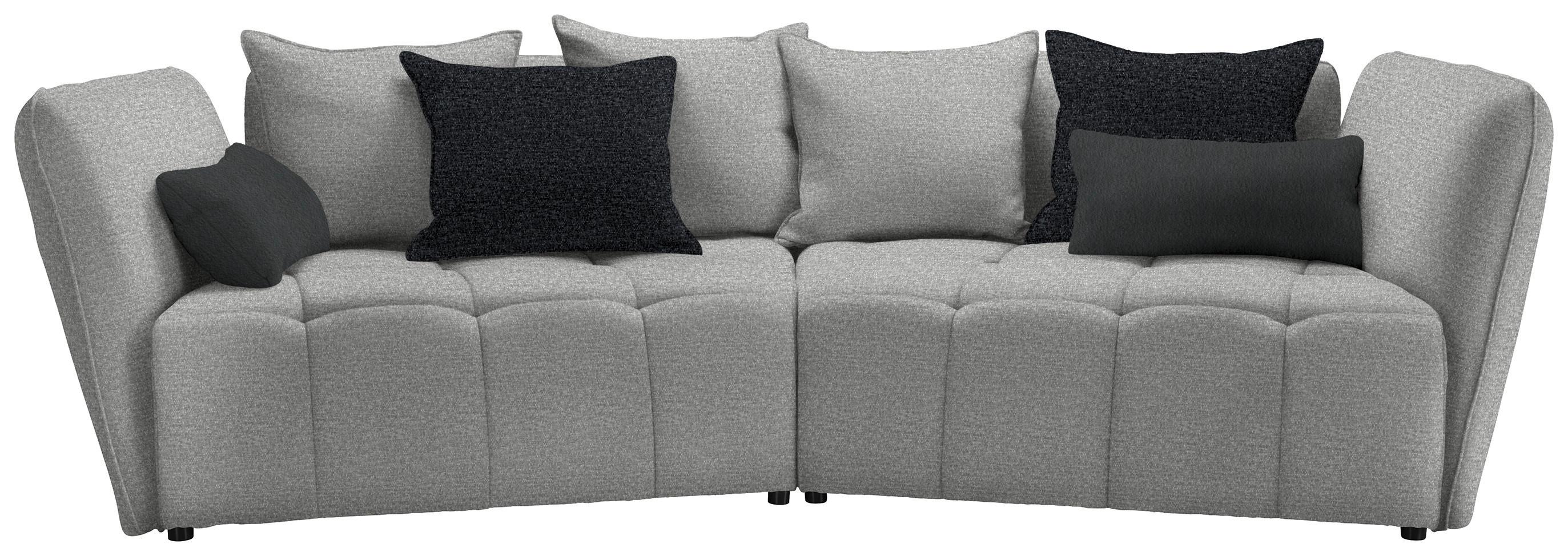 Boxspringová pohovka SOFI, světle šedá, tmavě šedá - šedá/černá, Moderní, textil (294/93/152cm) - Premium Living