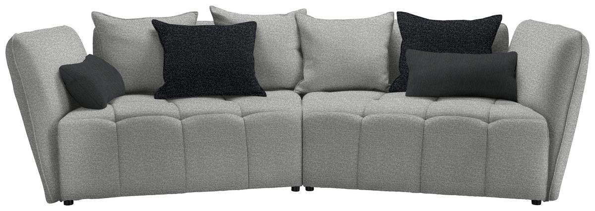 Boxspringová pohovka SOFI, světle šedá, tmavě šedá - šedá/černá, Moderní, textil (294/93/152cm) - Premium Living