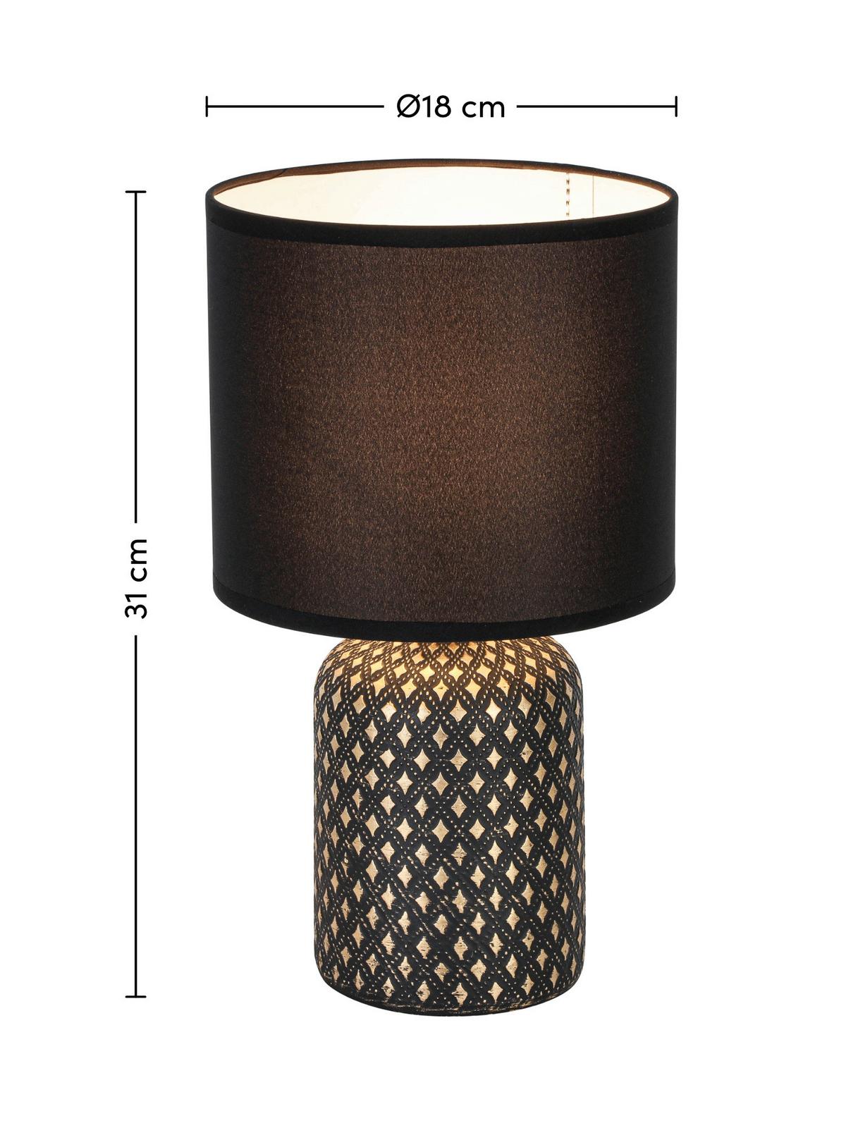STOLNÁ LAMPA LIPZ - čierna/zlatá, Konventionell, kov/textil (18/31cm) - Mömax