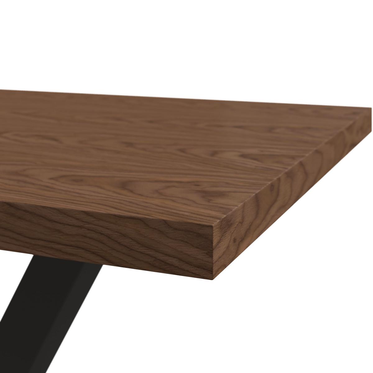 Jedálenský stôl Loca, 140 - čierna/farba vlašského orecha, Modern, kov/drevo (140/76/80cm) - Bessagi Home