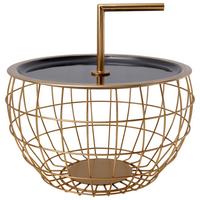 PRÍRUČNÝ STOLÍK ART DECO - čierna/zlatá, Design, kov (38/38/23,5cm) - MID.YOU