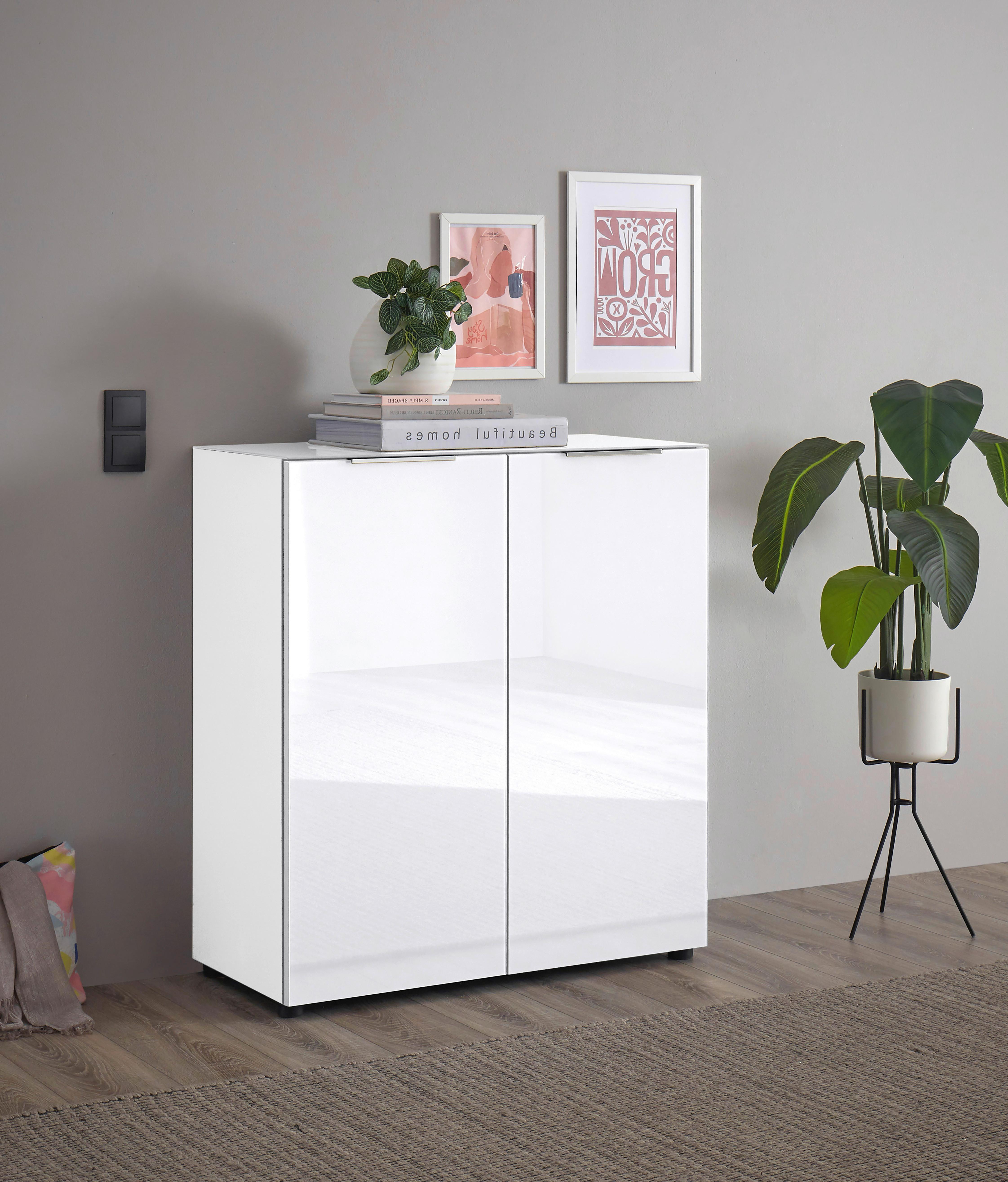 KOMODA SIENA -EXKLUSIV- - čierna/biela, Modern, kov/kompozitné drevo (90/99/40cm) - Mömax