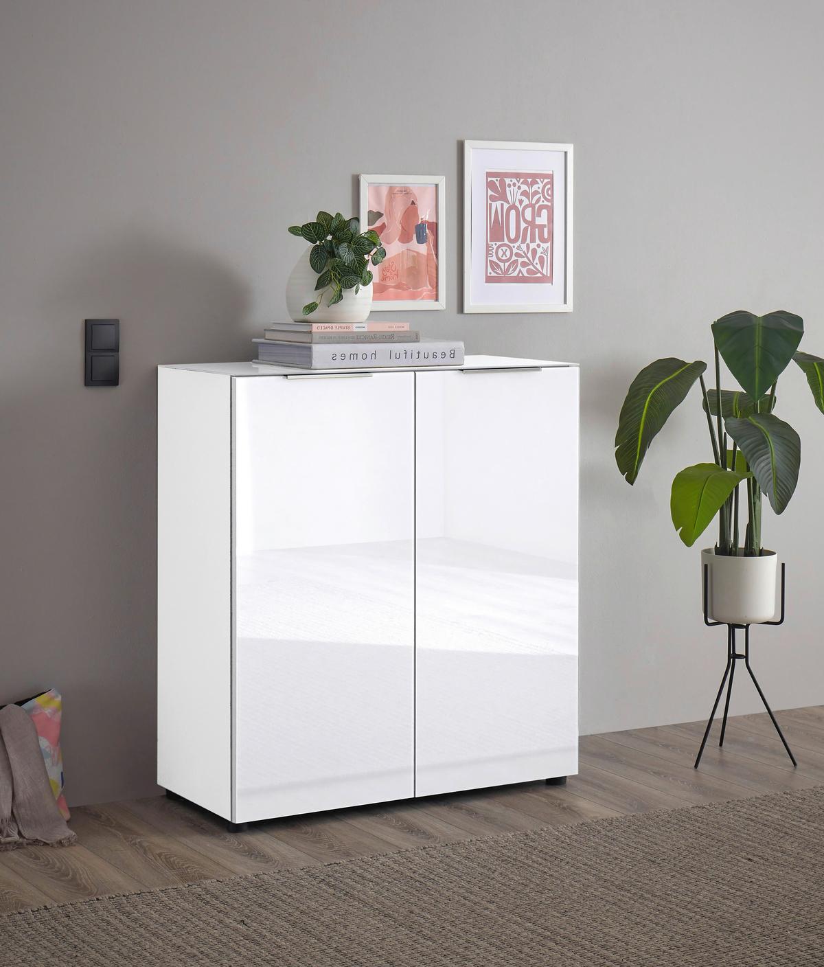 KOMODA SIENA -EXKLUSIV- - čierna/biela, Modern, kov/kompozitné drevo (90/99/40cm) - Mömax