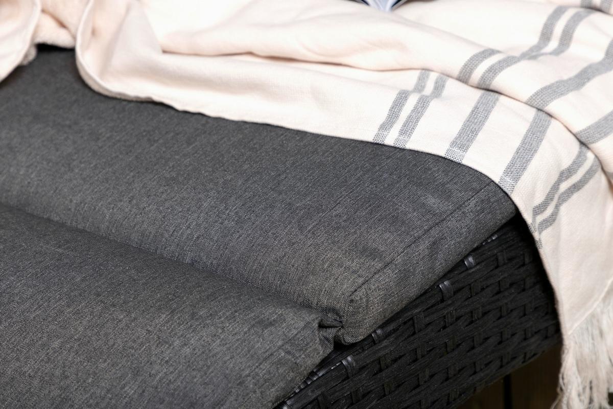 Sonnenliege Archie Kunststoff - Schwarz, KONVENTIONELL, Kunststoff (64/84/158cm) - Gardenson