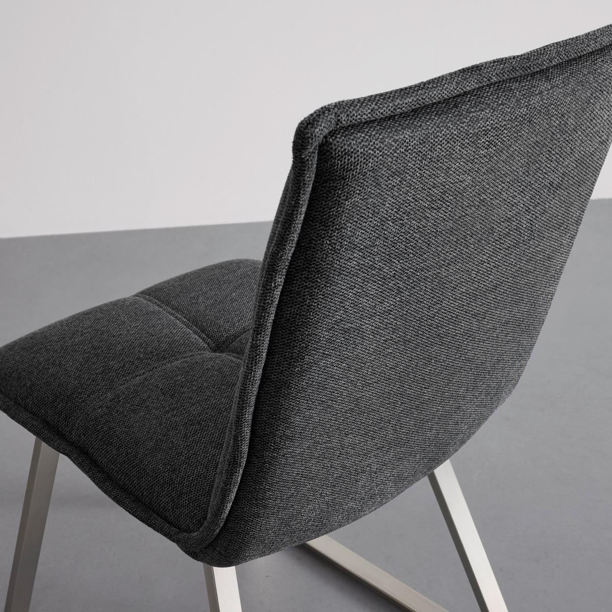 Stolička Emilio tmavosivá - farba ušľachtilej ocele/tmavosivá, Modern, kov/drevo (46/85/55cm) - Bessagi Home