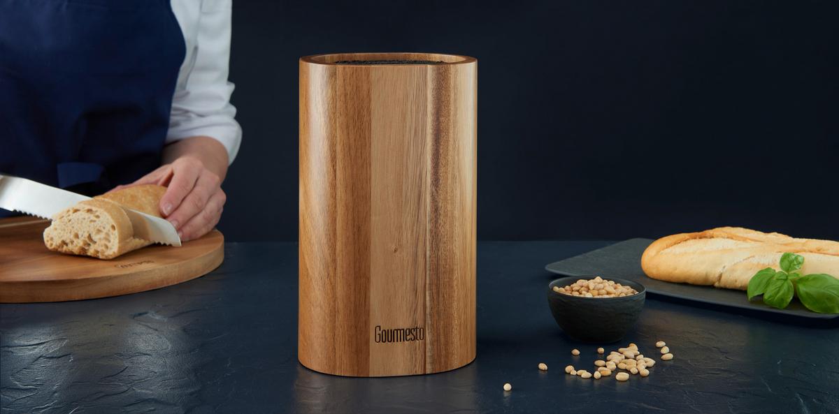 Stojan na nože Profi Line, výška: 24cm - farba akácie, Konventionell, drevo (14/10,8/23cm) - Gourmesto