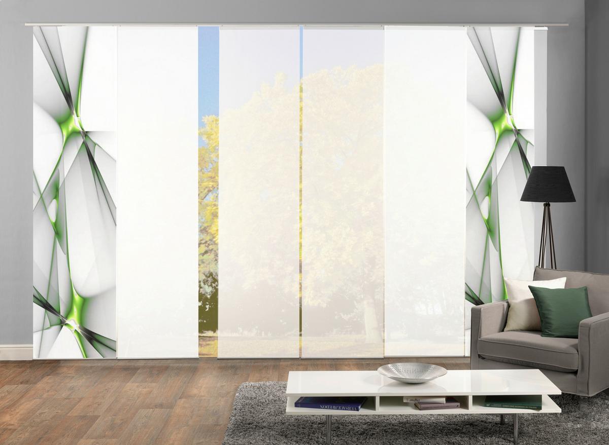 Flächenvorhang 6-tlg. Franklin B: 60 Cm, Hellgrün/weiß - Hellgrün, Basics, Textil (60/245cm)