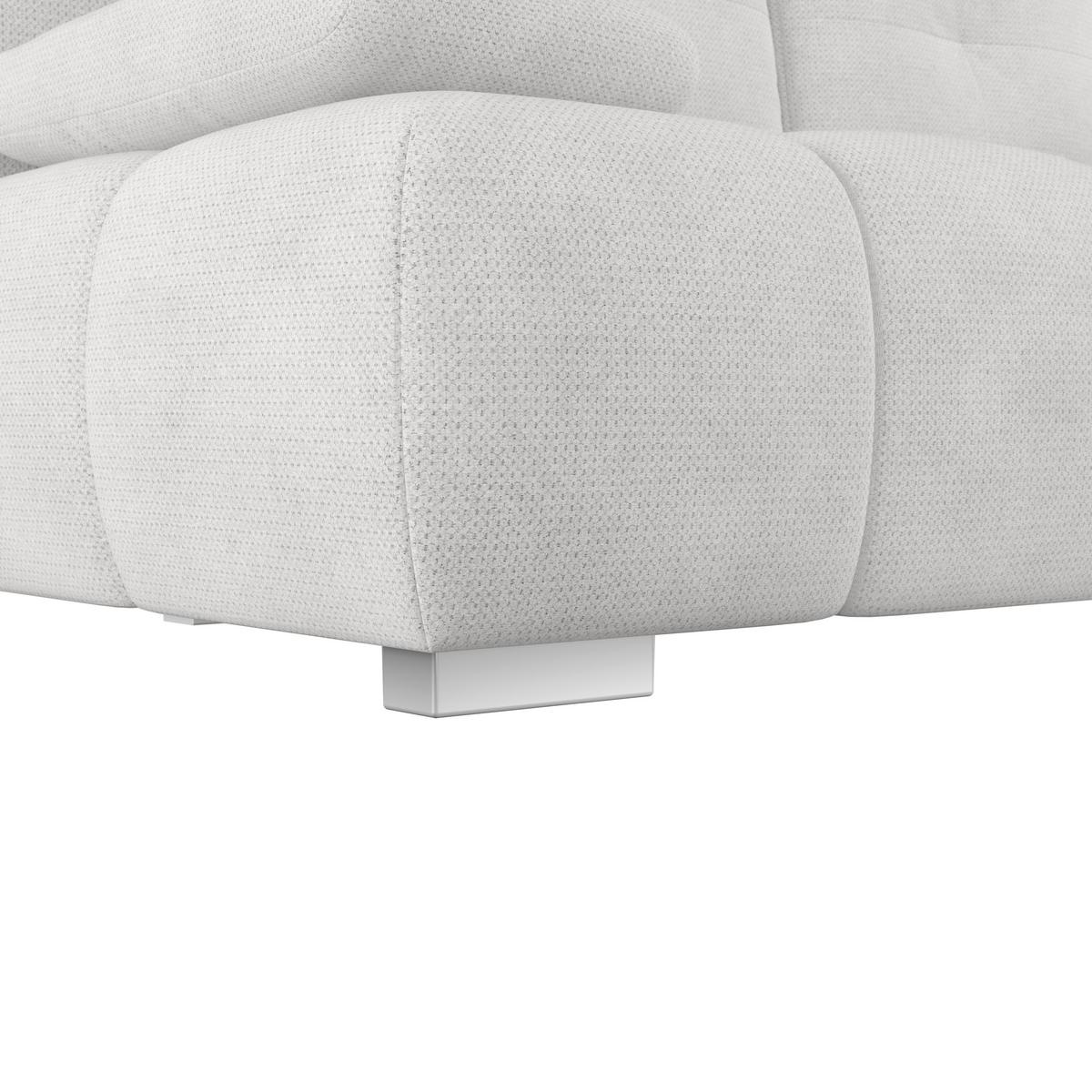Boxspringsofa mit Bettkasten Webstoff creme, B:206cm - Chromfarben/Creme, Trend, Holzwerkstoff/Textil (206/90/105cm) - Luca Bessoni
