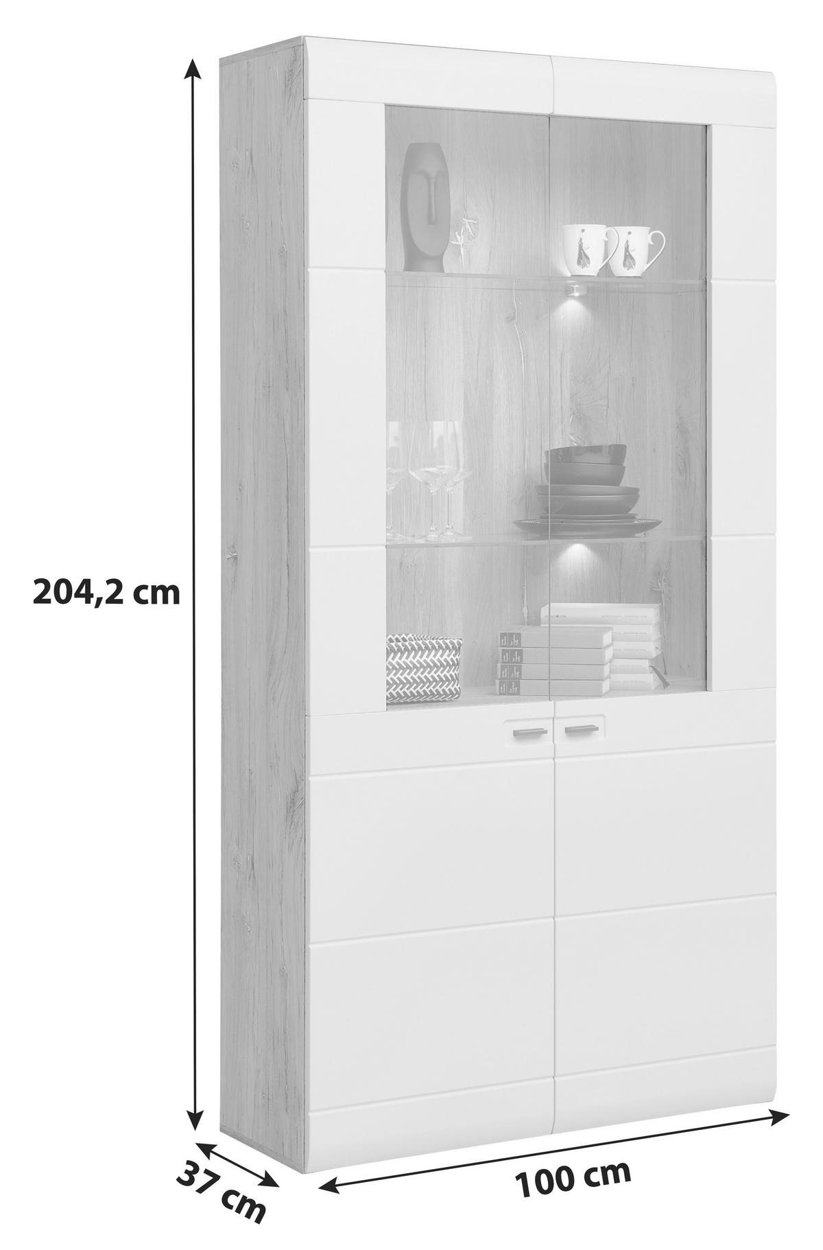 Vitrin Auris - Modern, faalapú anyag/Üveg (100/204,2/37,1cm) - Luca Bessoni