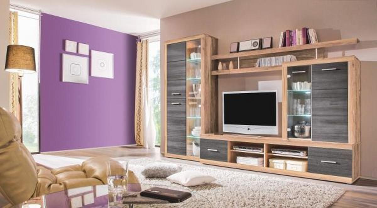 Vitrinkombináció Cancan - diófa színű, Modern, fa (284/195/40cm)