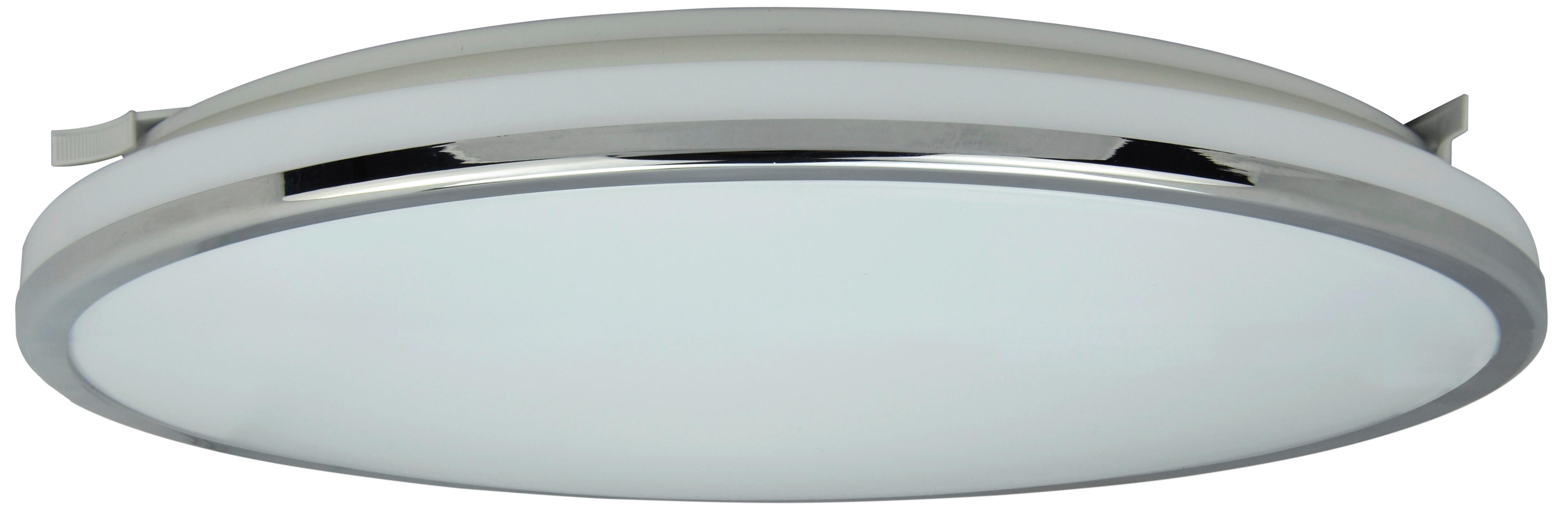 LED-Deckenleuchte Ø 33 cm, mit Farbtemperaturwechsler - Chromfarben, Basics, Kunststoff/Metall (33/5,7cm)
