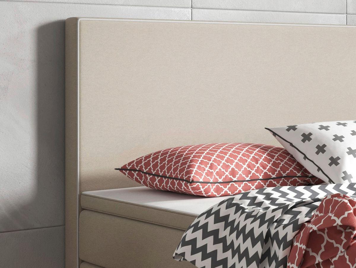 Boxspringbett Mit Topper 180x200 Cm King Size-F - Silberfarben/Cappuccino, KONVENTIONELL, Textil (180/115/210cm) - MID.YOU