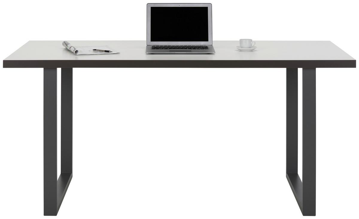 Písací stôl KEFLAVIK -EXKLUSIV- - sivá/biela, Modern, kov/kompozitné drevo (160/74,1/75cm) - Mömax