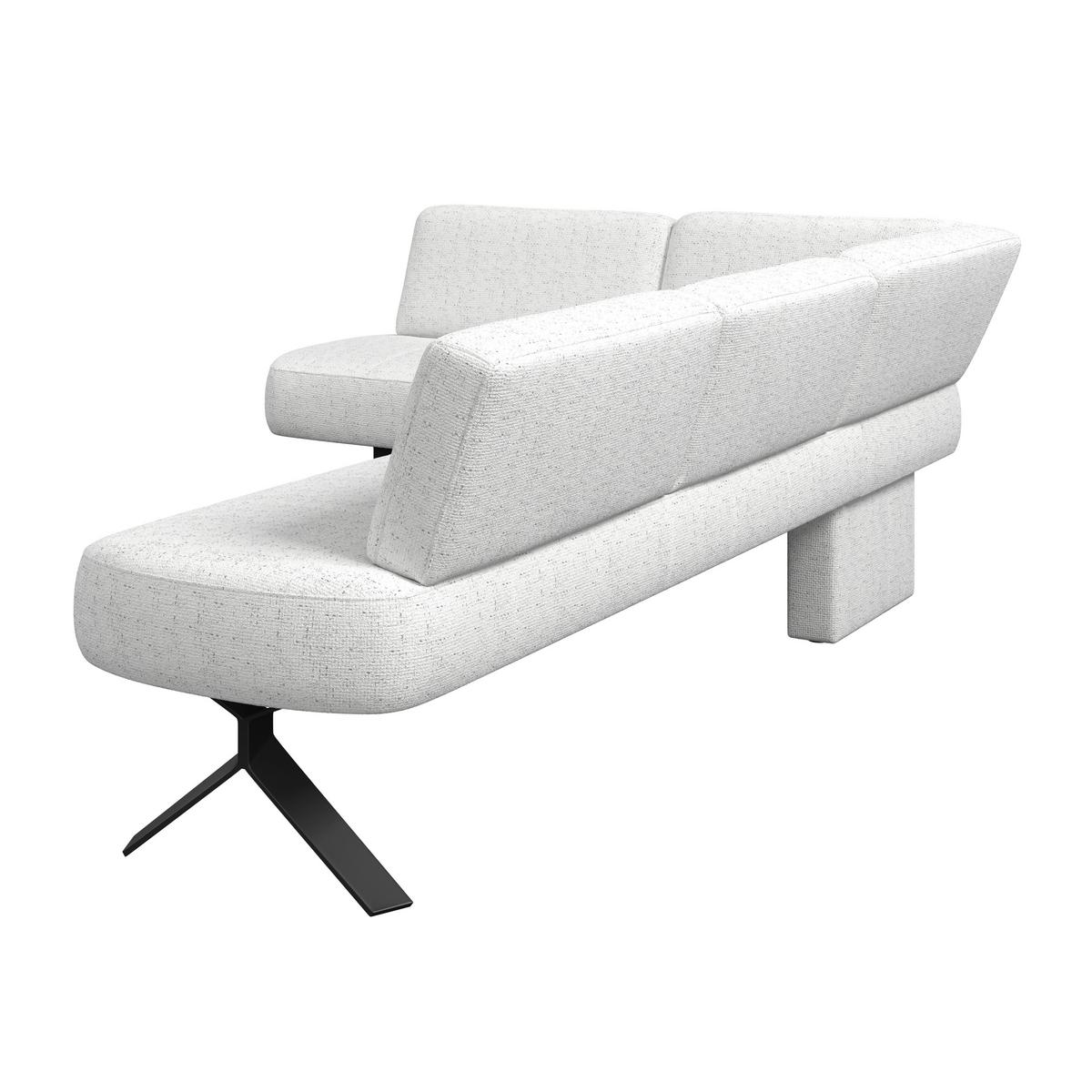 Eckbank weiß/Metallbeine Ulmo 176x248cm - Schwarz/Weiß, MODERN, Textil/Metall (176/248cm)