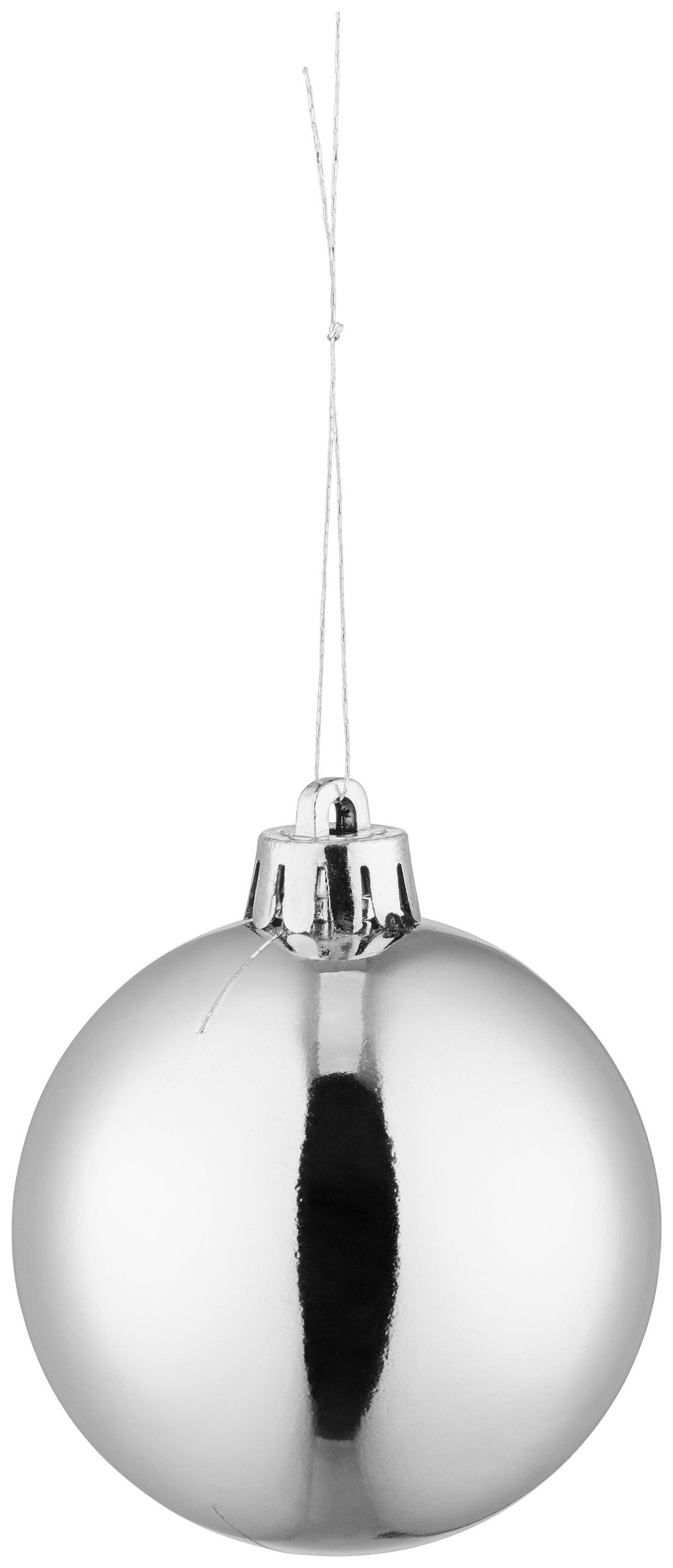 CHRISTBAUMKUGEL-SET Ena, Silberfarben, 30-teilig - Silberfarben, KONVENTIONELL, Kunststoff (6cm) - Luca Bessoni