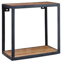 Wandregal Piru B: 35 cm Sheesham Massiv 1 Fach - Sheeshamfarben, MODERN, Holz/Metall (35/35/18cm) - MID.YOU
