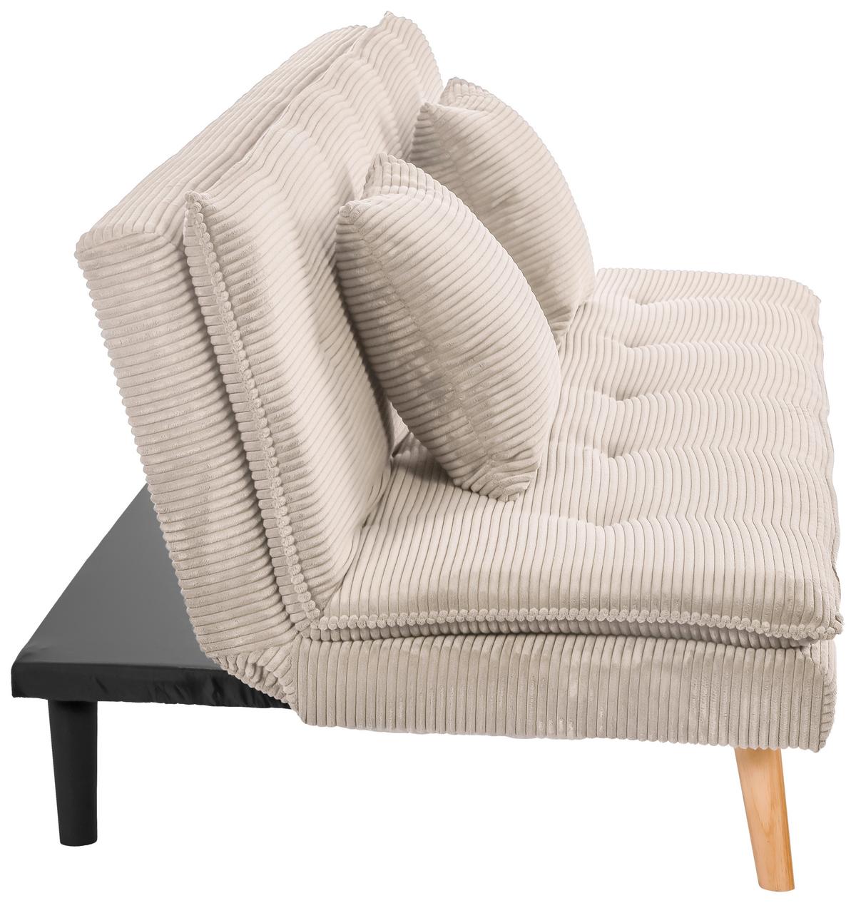 Schlafsofa Passau Weiß B: 181 cm - Schwarz/Weiß, Basics, Holz/Textil (181/77/92cm) - P & B