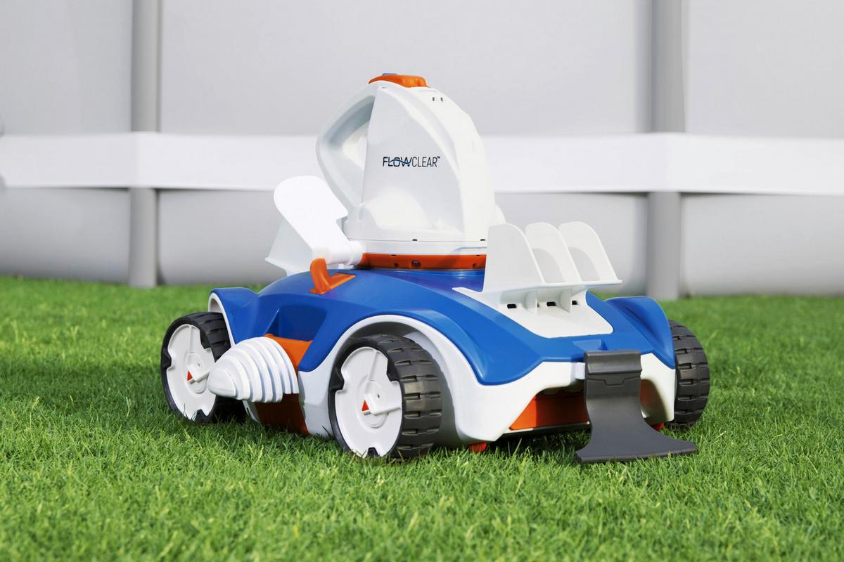 Poolroboter Aquatronix, Akku Laufzeit 90 Min, Tragegriff - Blau/Orange, MODERN, Kunststoff/Metall (45/33/30,5cm) - Bestway
