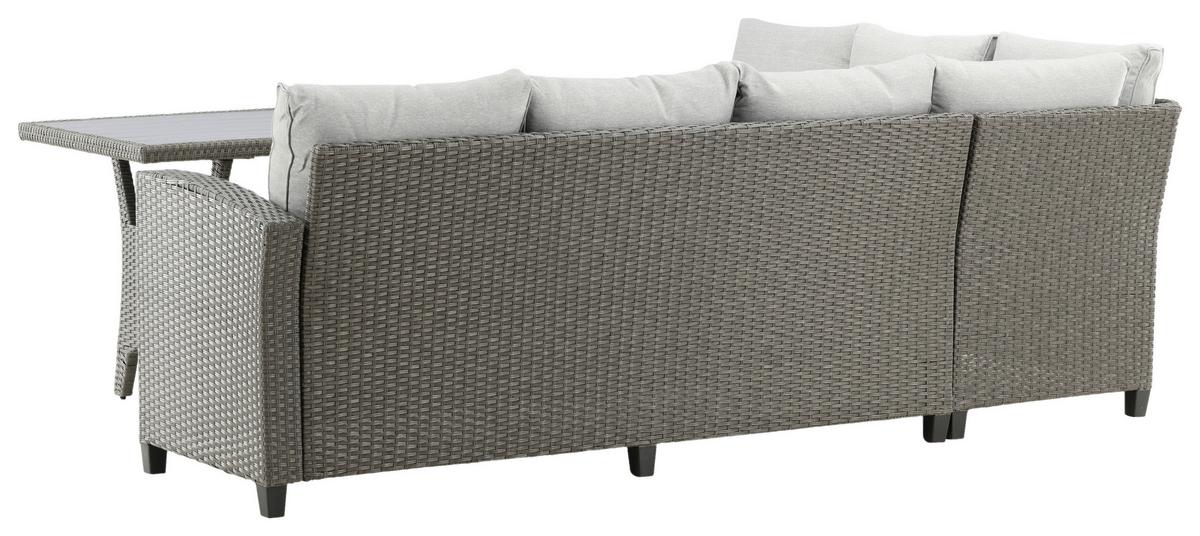 Loungegarnitur 3-Tlg Brentwood aus Kunststoff mit Kissen - Grau, KONVENTIONELL, Kunststoff - Gardenson