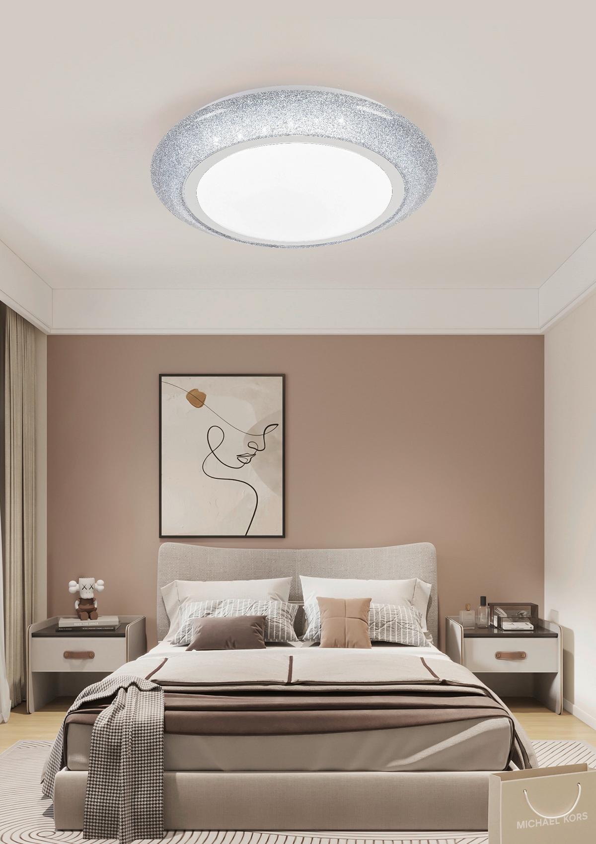 Led Mennyezeti Lámpa Ana - krómszínű/ezüstszínű, Modern, műanyag/fém (40/9cm) - Luca Bessoni