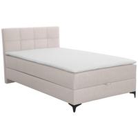Polsterbett mit Matratze 100x200 Freddie Beige - Beige/Schwarz, KONVENTIONELL, Textil (100/200cm)