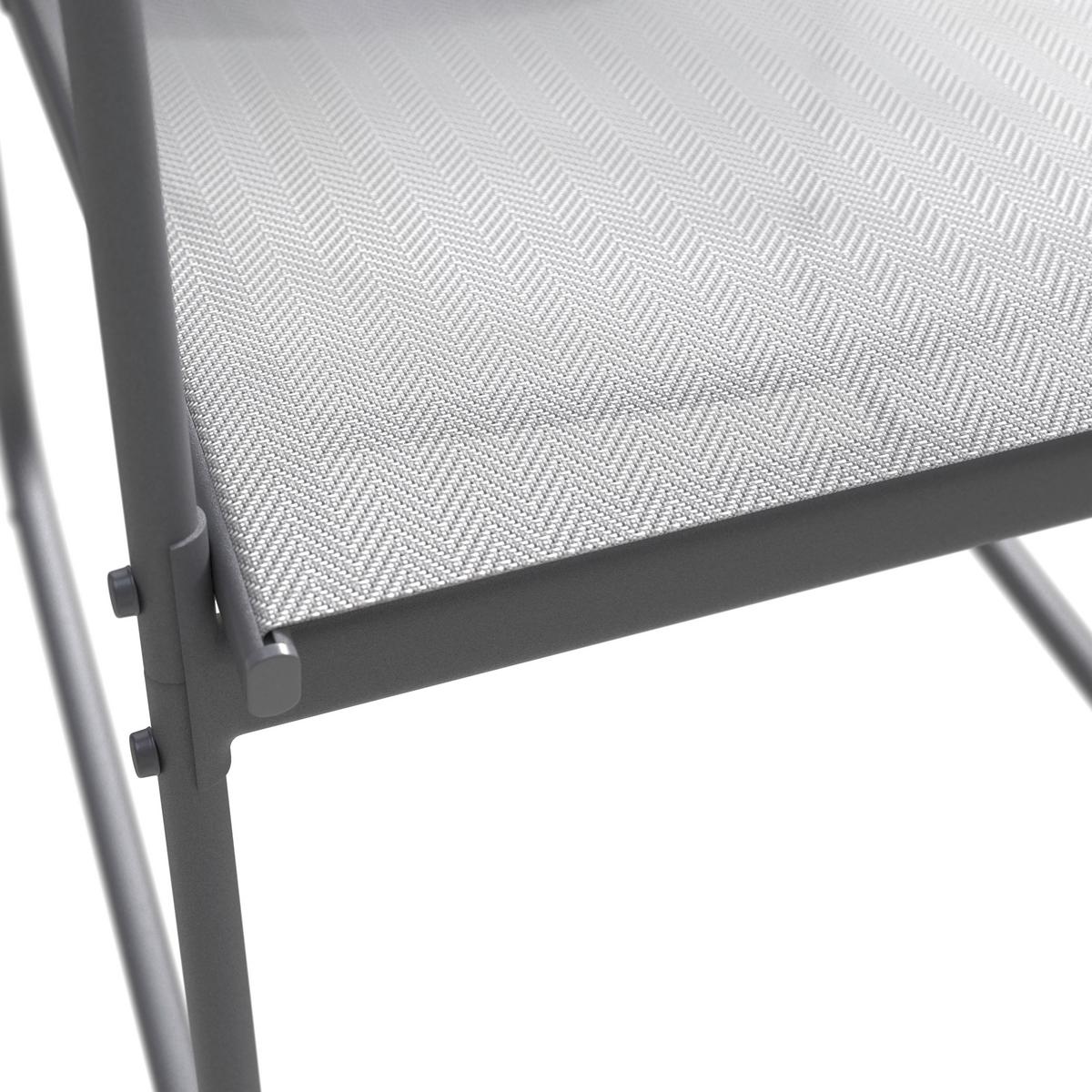 Balkonset Braga - Anthrazit/Hellgrau, MODERN, Textil/Metall - Beldano