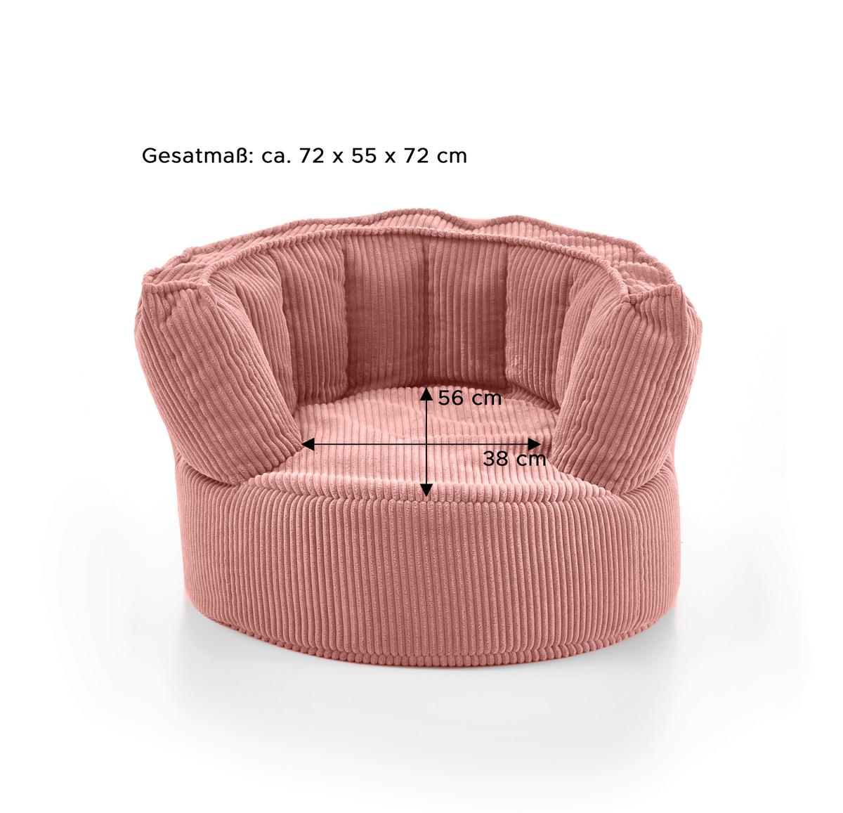 Sitzsack Snuggle Rosa B: 75cm - Beige/Rosa, Basics, Textil (75/55/72cm) - MID.YOU