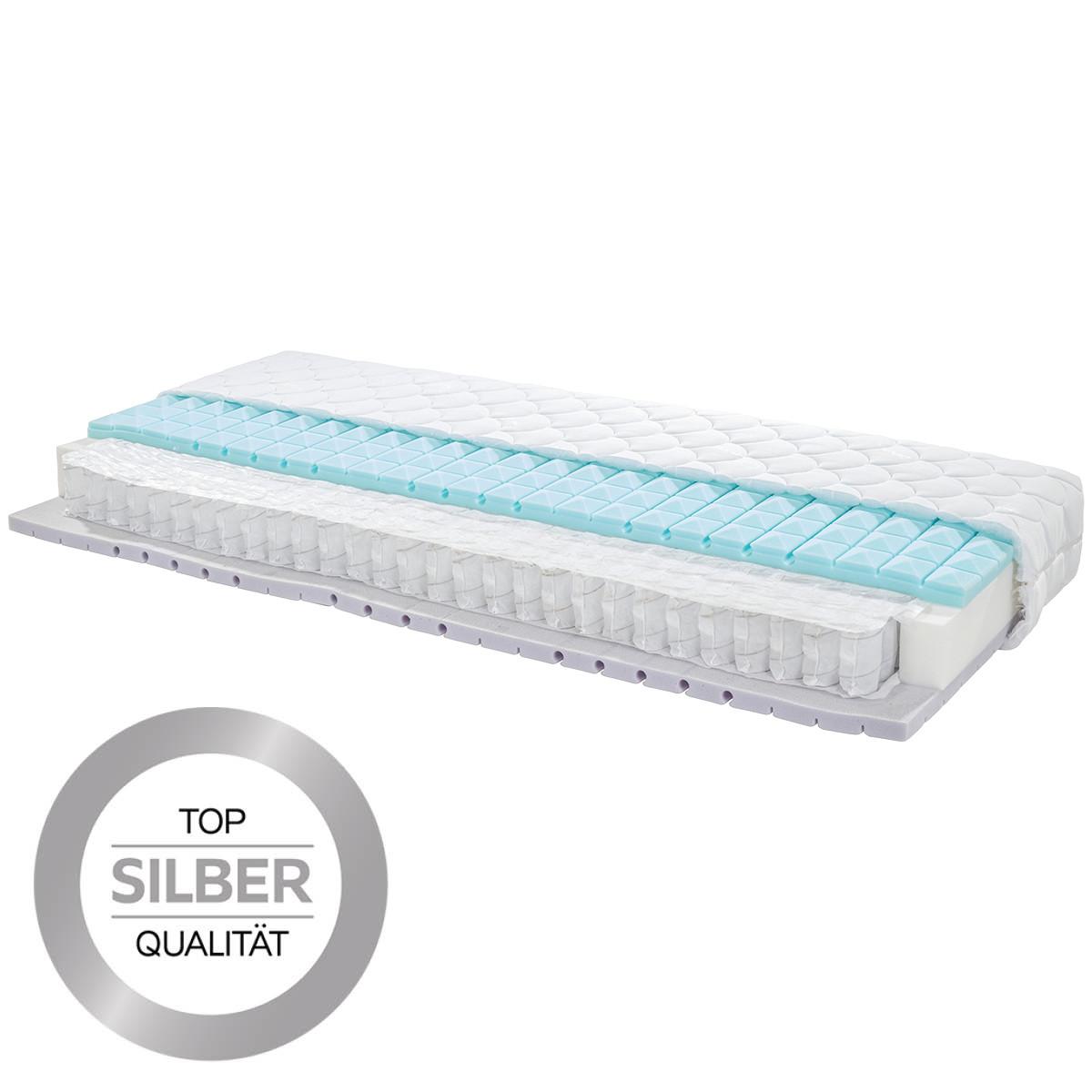 Taschenfederkernmatratze Kairo 80x200 cm H2/H3 H: 23 cm - Weiß, Textil (80/200cm)