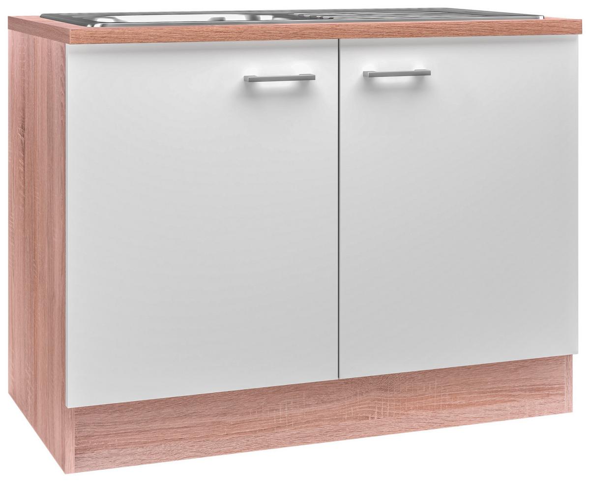 SKRINKA POD DREZ SAMOA  DSPU 100 ES - biela/dub sonoma, Konventionell, kompozitné drevo/plast (100/85/57cm)
