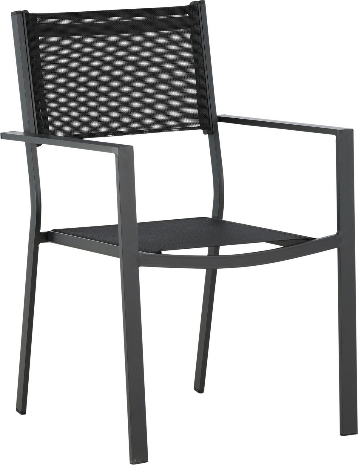 Stapelsessel Copacabana - Schwarz, KONVENTIONELL, Textil/Metall (56.5/88/61cm) - Gardenson