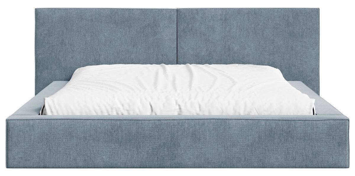 POLSTERBETT Jasmine Blau 140x200cm - Blau/Schwarz, MODERN, Holz/Metall (140/200cm) - MID.YOU