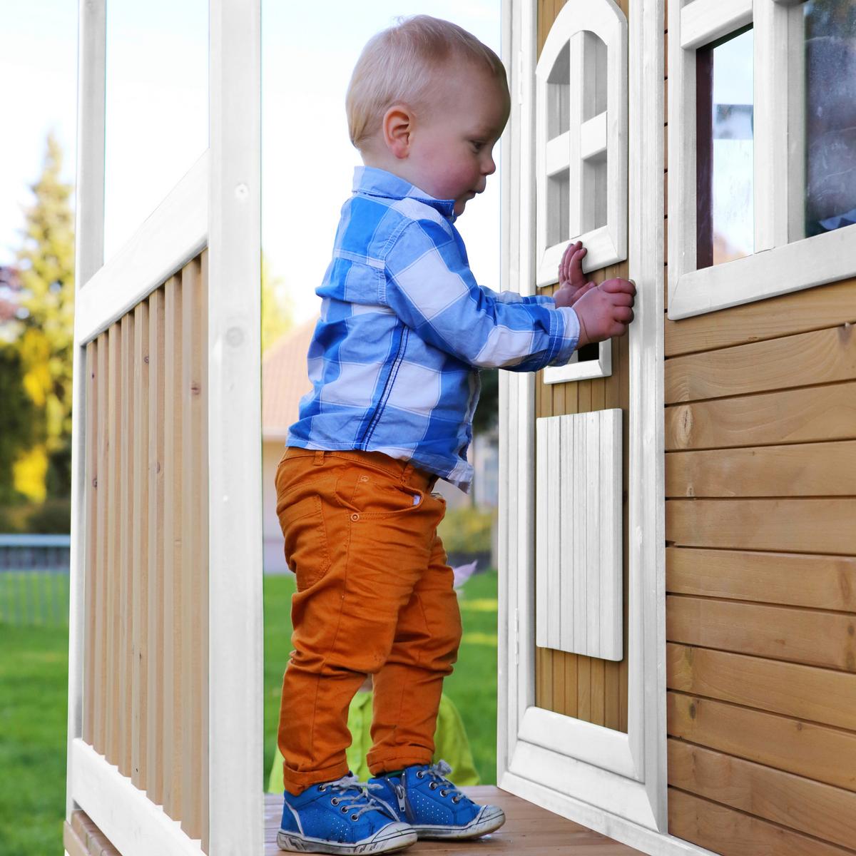 Spielhaus A030.036.11 - Rot/Braun, KONVENTIONELL, Holz (287/231/191cm) - Ambia Garden